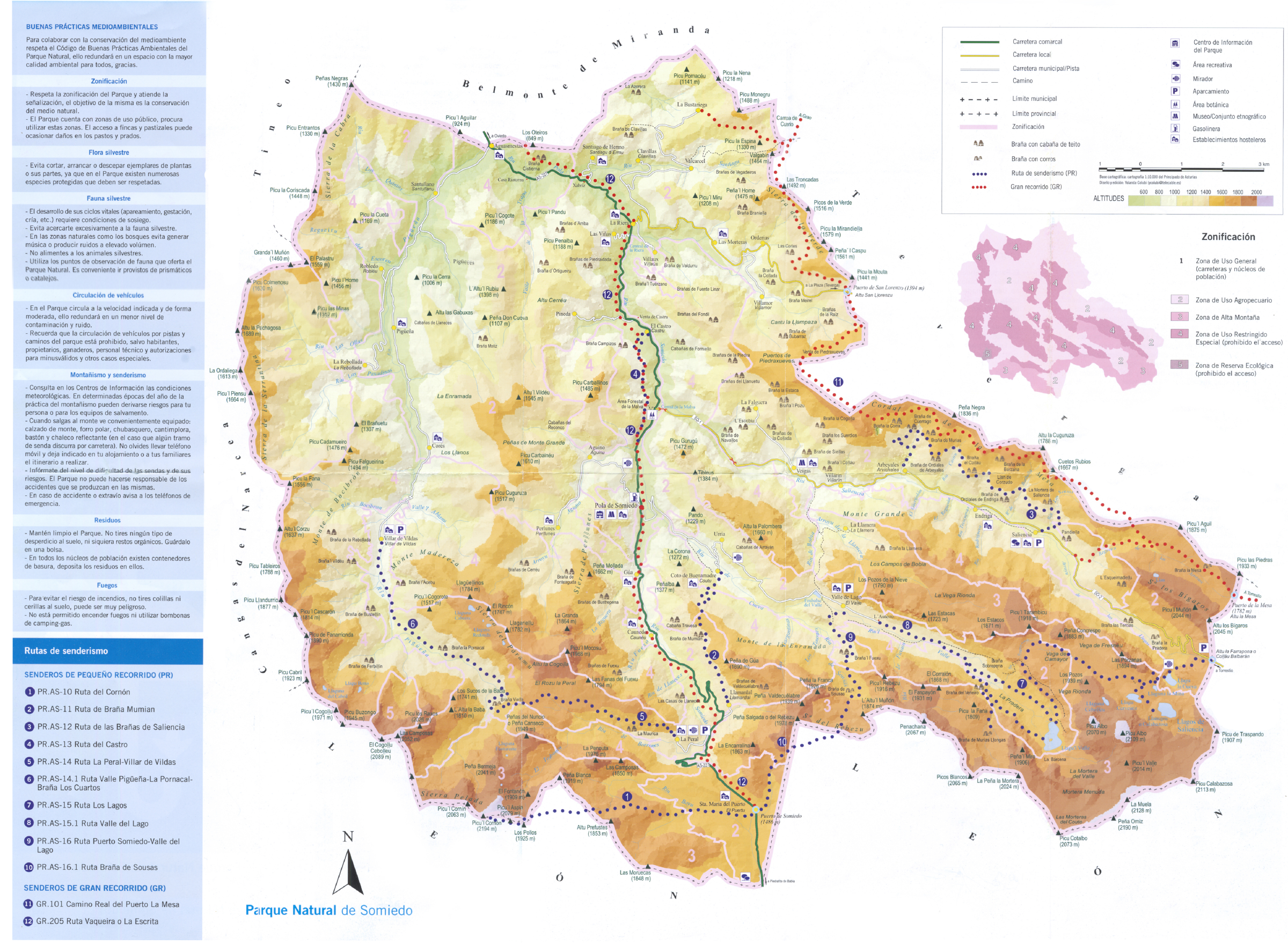 Mapa del Parque Natural de Somiedo